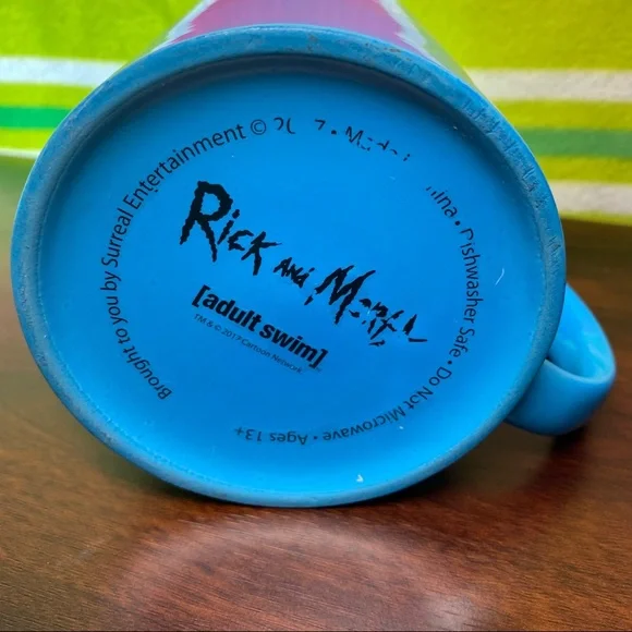SOLD Rick And Morty Blue Coffee Ceramic Mug - Official Adult Swim Large Mug - Picture 9 of 9